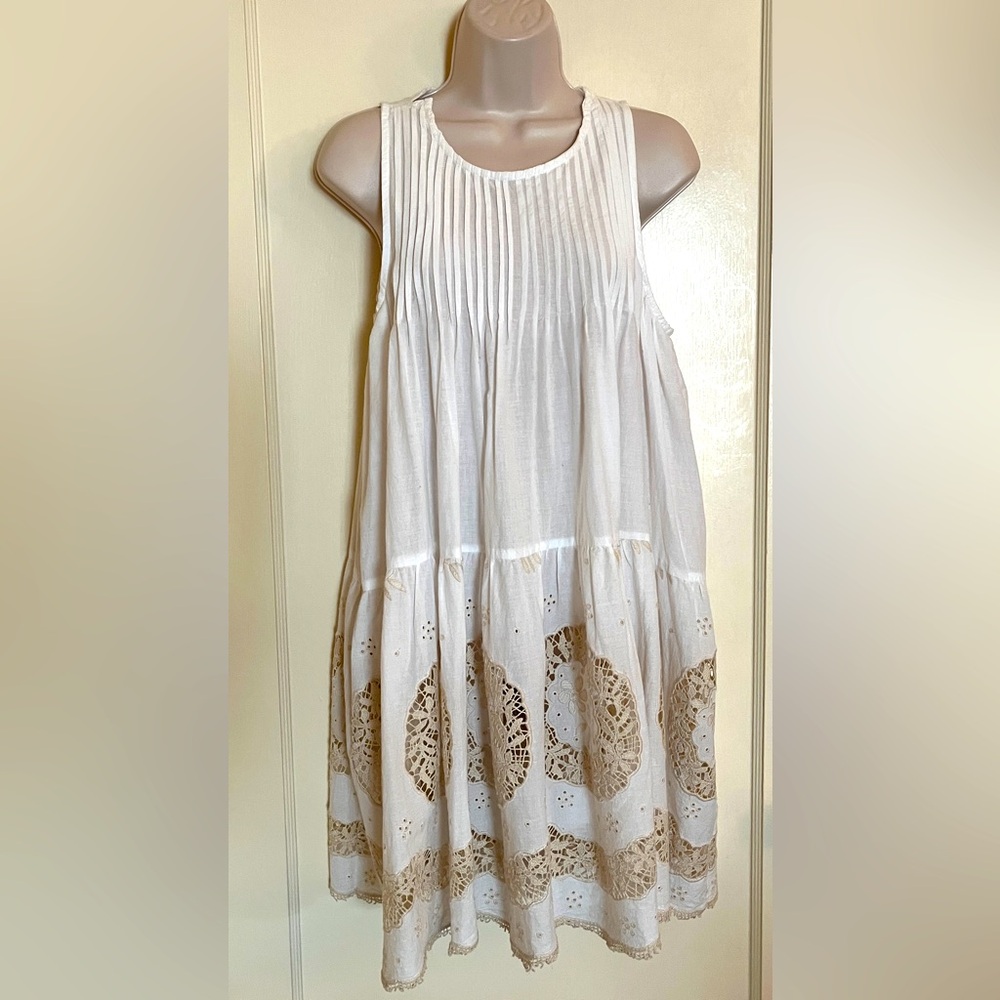 Antica Sartoria by Giacomo Cinque Eyelet + Crochet "Vintage Tablecloth" Dress